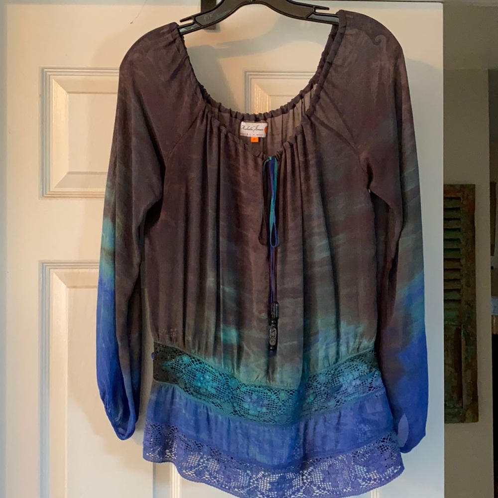 Michelle Jonas top with crochet detail
